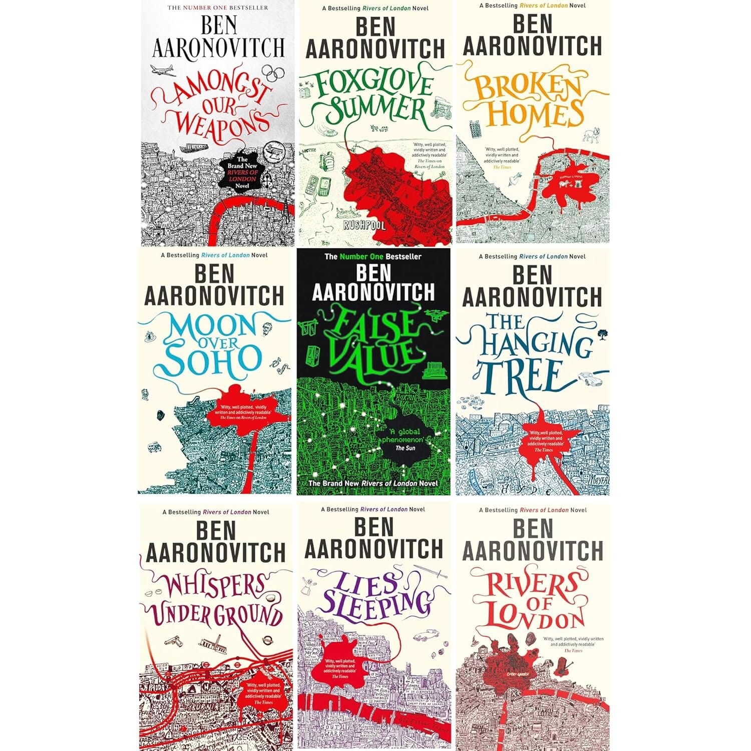 Rivers of London Series by Ben Aaronovitch: Books 1-9 Collection Set -Fiction-PB