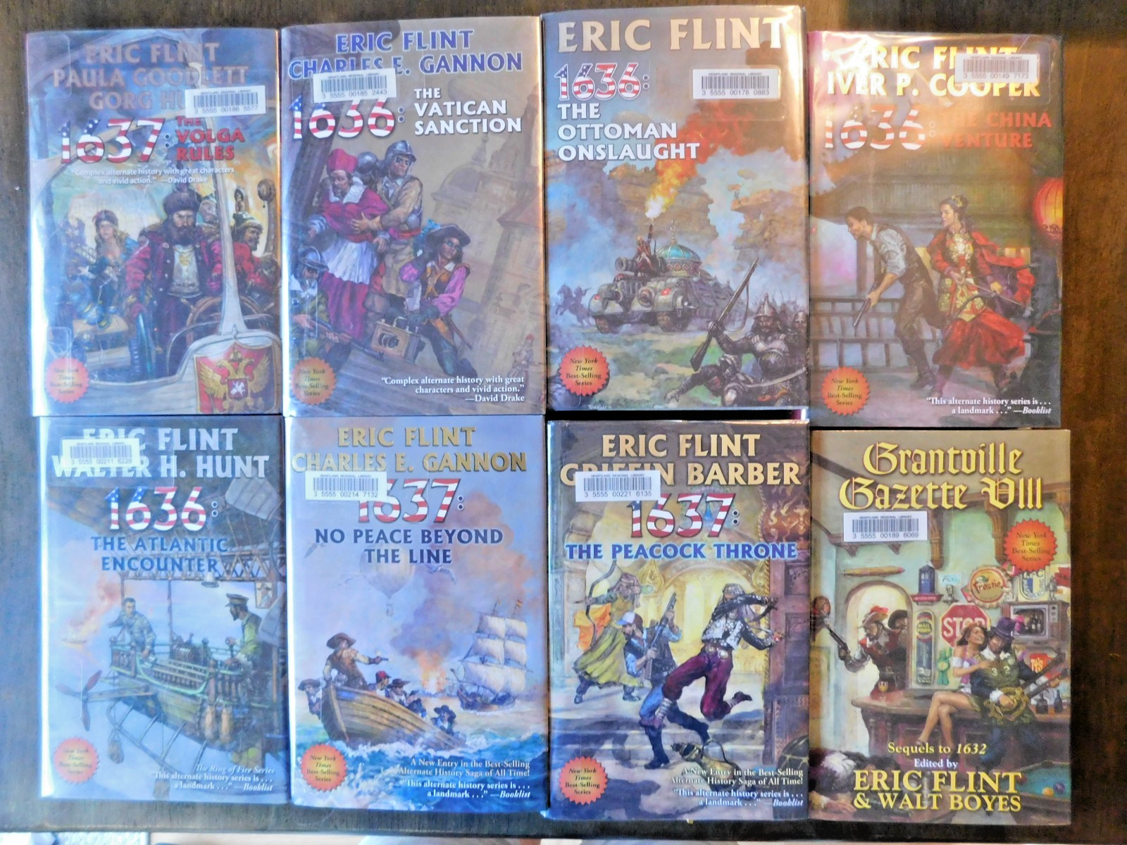 Eric Flint Hardcover Book Lot of 8 Ring of Fire Series 1636, 1637 Grantville