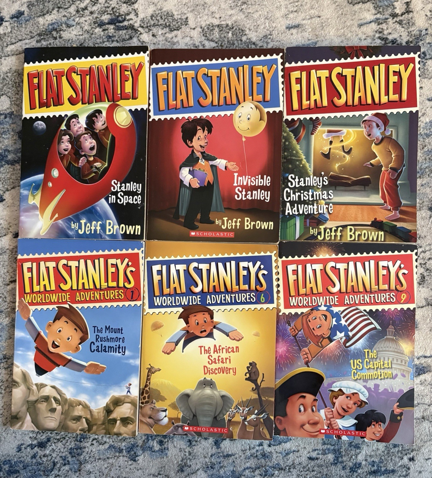Jeff Brown Flat Stanley Worldwide Adventures Book Lot 6 Childrens Chapter Books