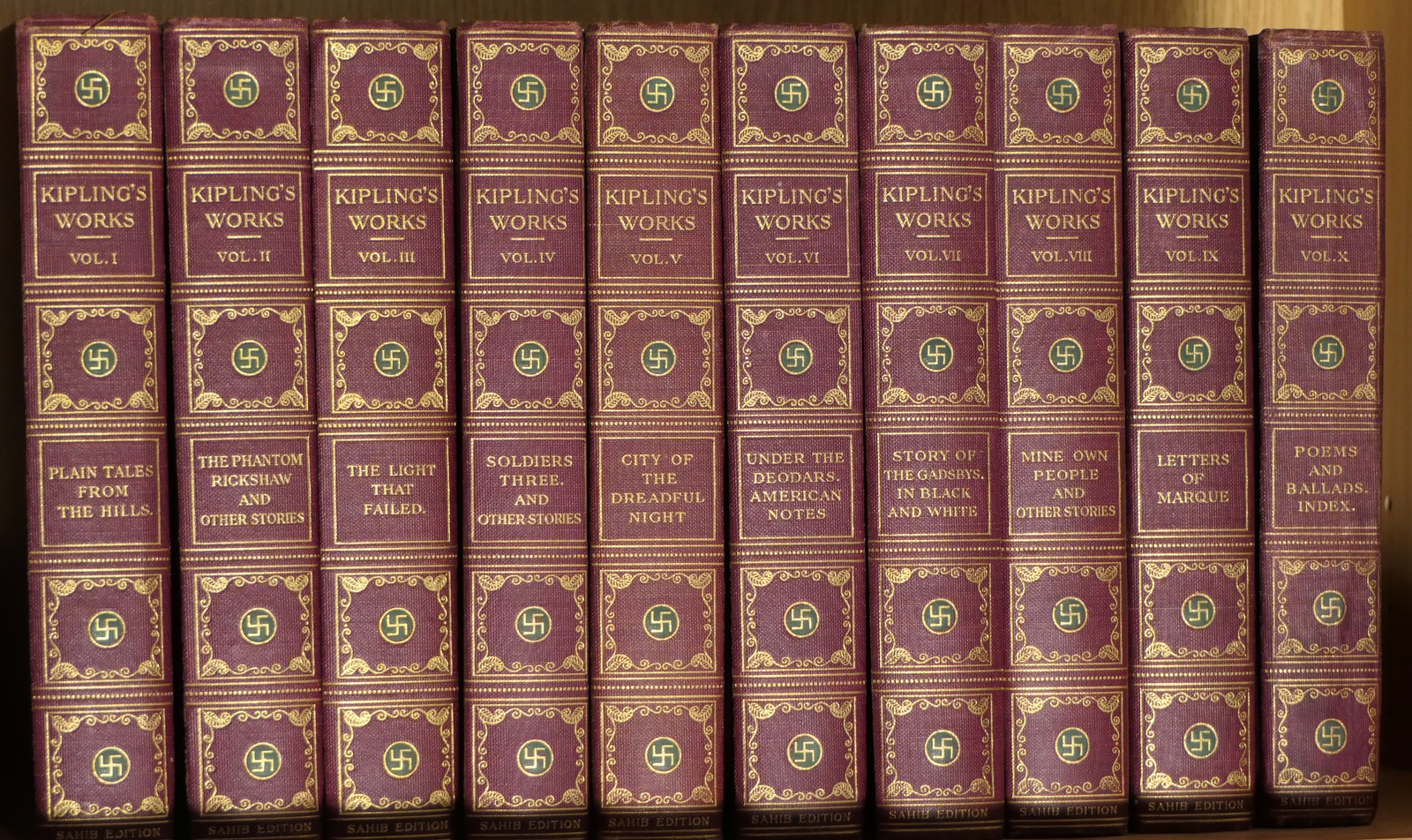 Kipling’s Works, 10-Volume Set, by Kipling, Rudyard