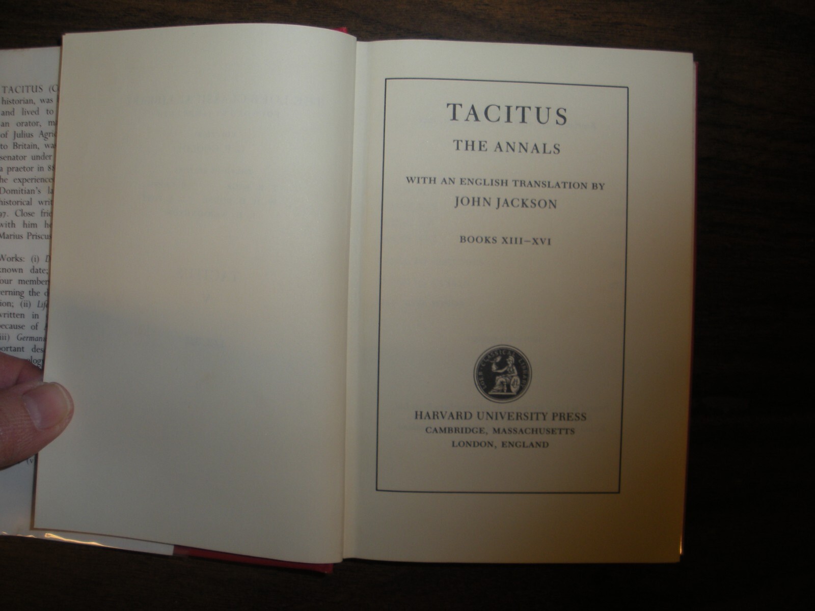 Tacitus Annals (Hardback) Loeb Classical Library