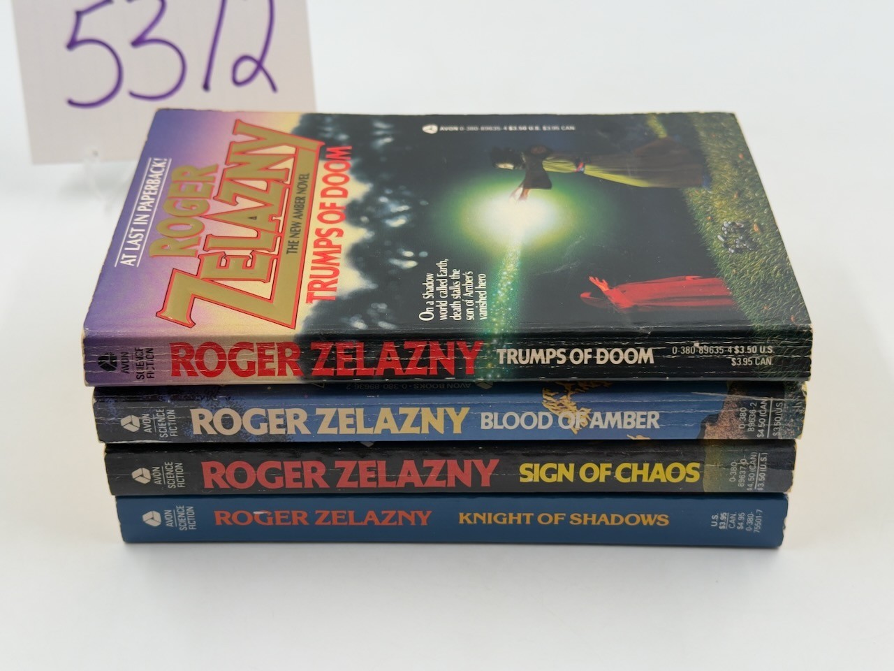 Roger Zelazny Chronicles of Amber 2nd Series Avon FE PB Various Titles 80s 90s
