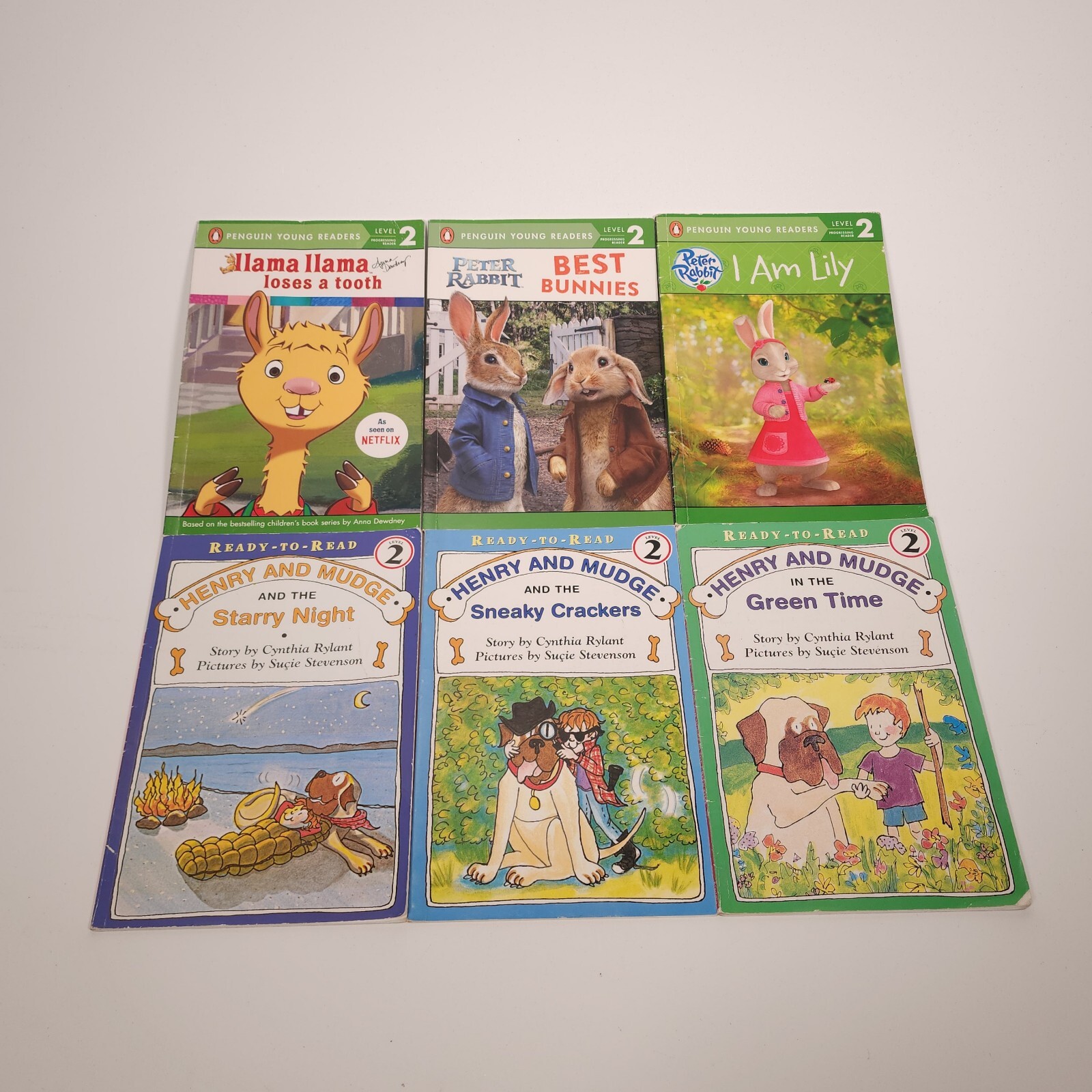 Lot 6 Leveled Readers Henry and Mudge Peter Rabbit Llama Ready to Read Books L2