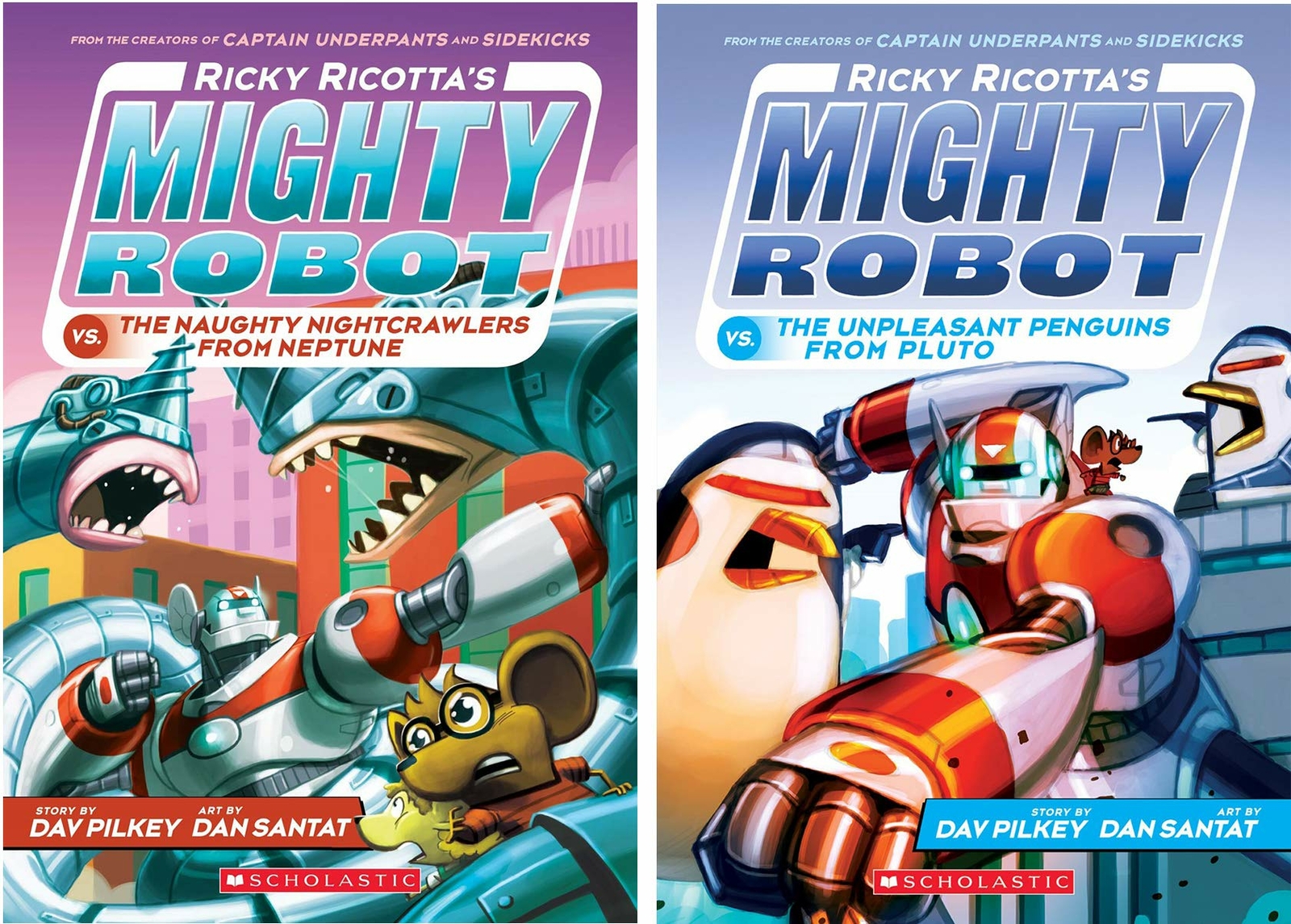 Ricky Ricotta’s Mighty Robot 1-9 Books Collection Set By Dav Pilkey NEW Paperbck