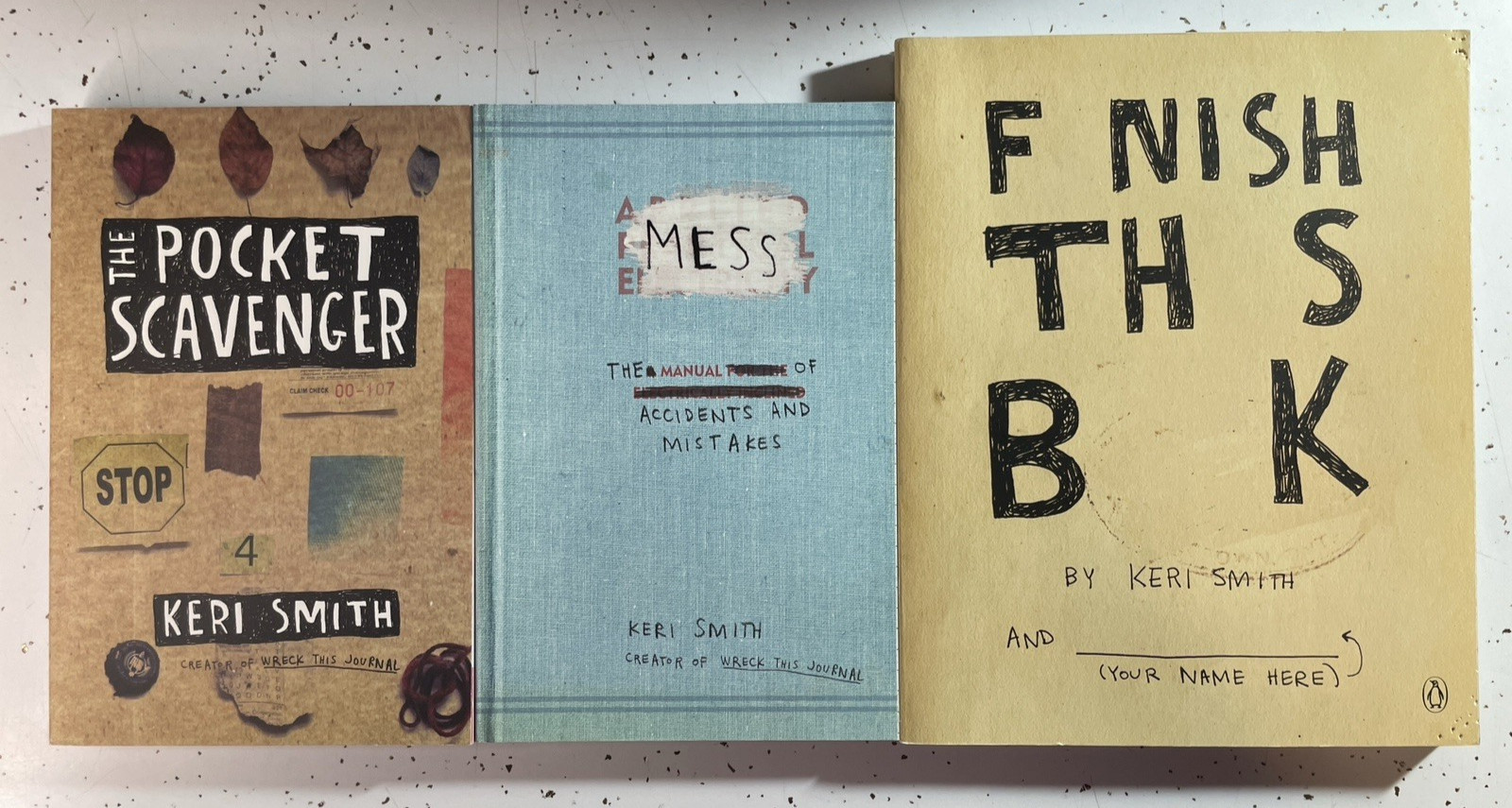 NEW Pocket Scavenger Finish this Book and MESS by Keri Smith ~ 3 Book Lot