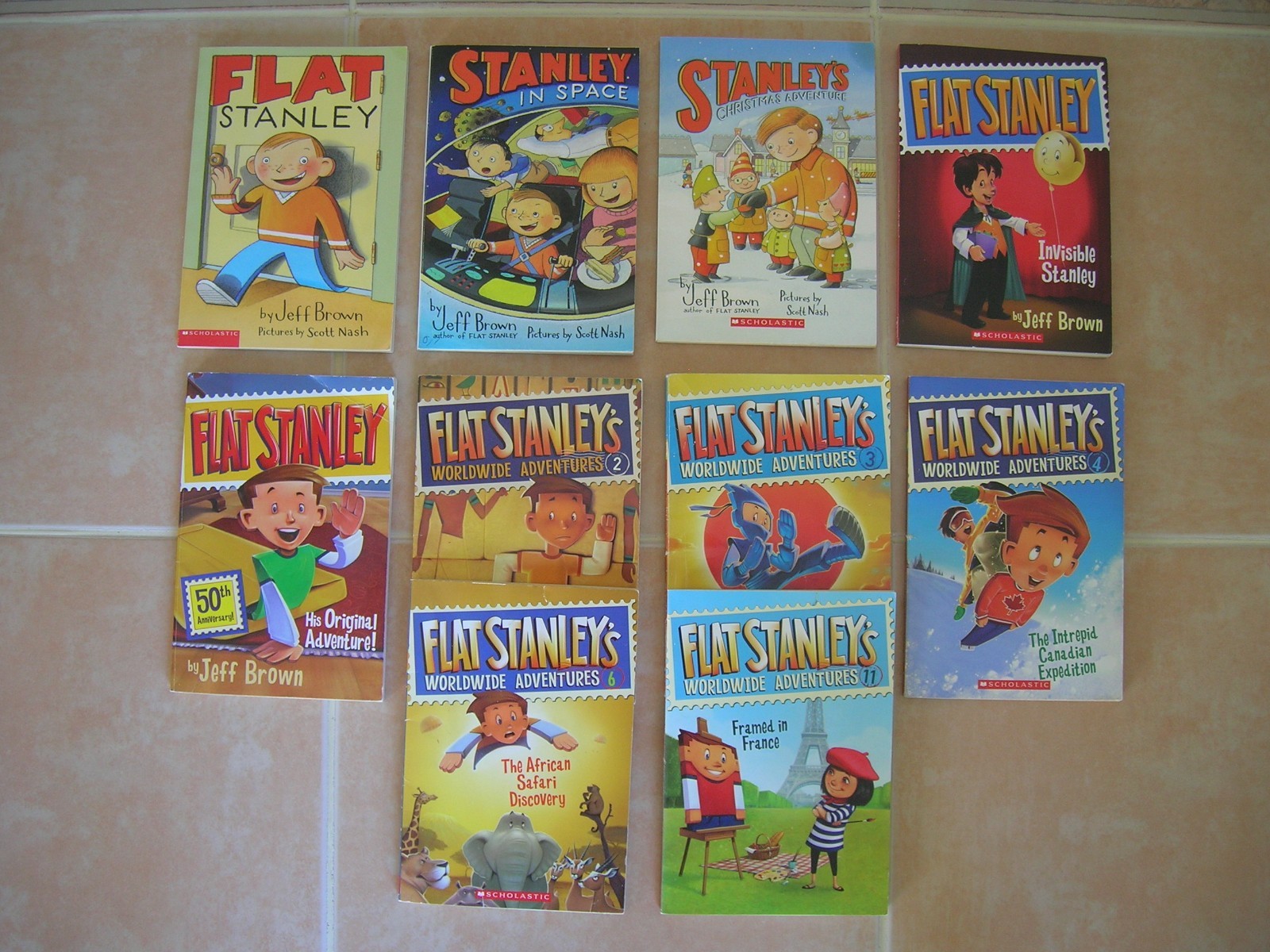 10 FLAT STANLEY Children’s Early Chapter Books Adventures lot Jeff Brown age 4-8