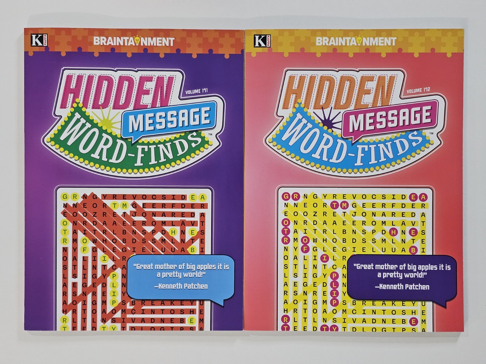2 New Hidden Message Word-Finds Puzzle Books Vol # 171,172 ~Search,Hunt,Activity