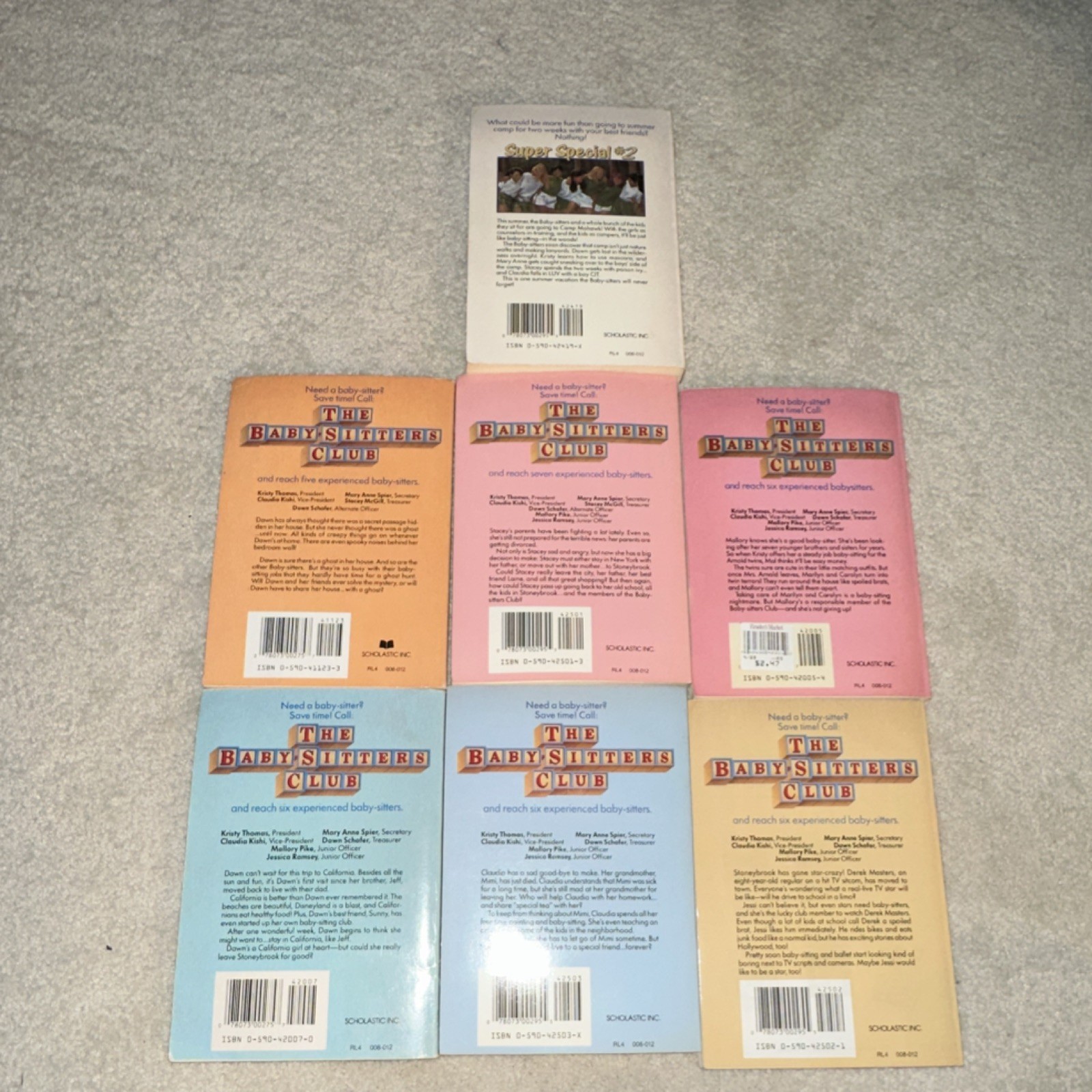Ann M. Martin The Baby-Sitters Club Paperback 1990s Vintage Fiction Lot of 7