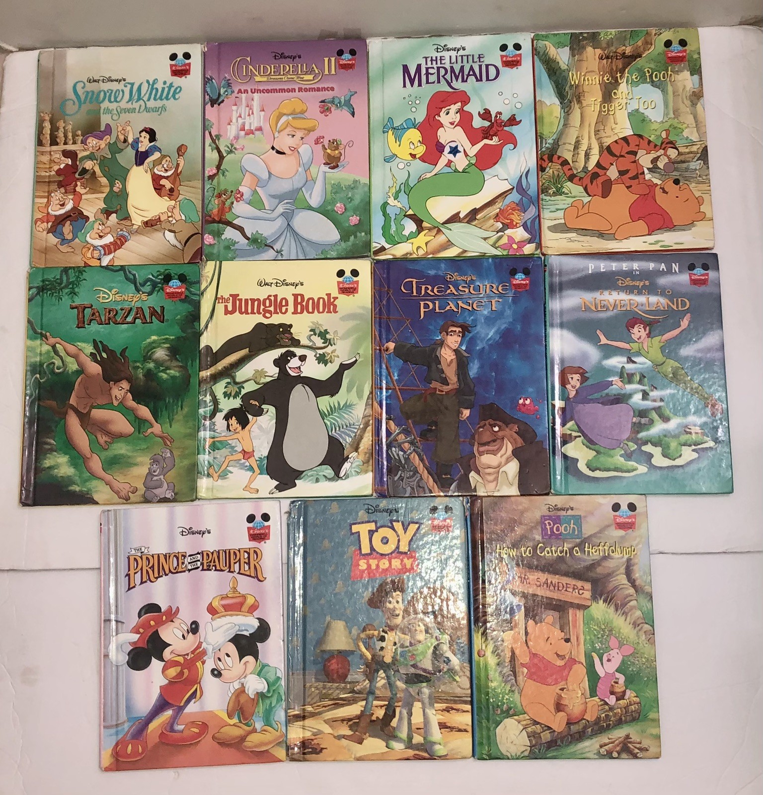 Vintage Lot of 11 WALT DISNEY Books Hard Back Books 1993~2002 Great Assortment