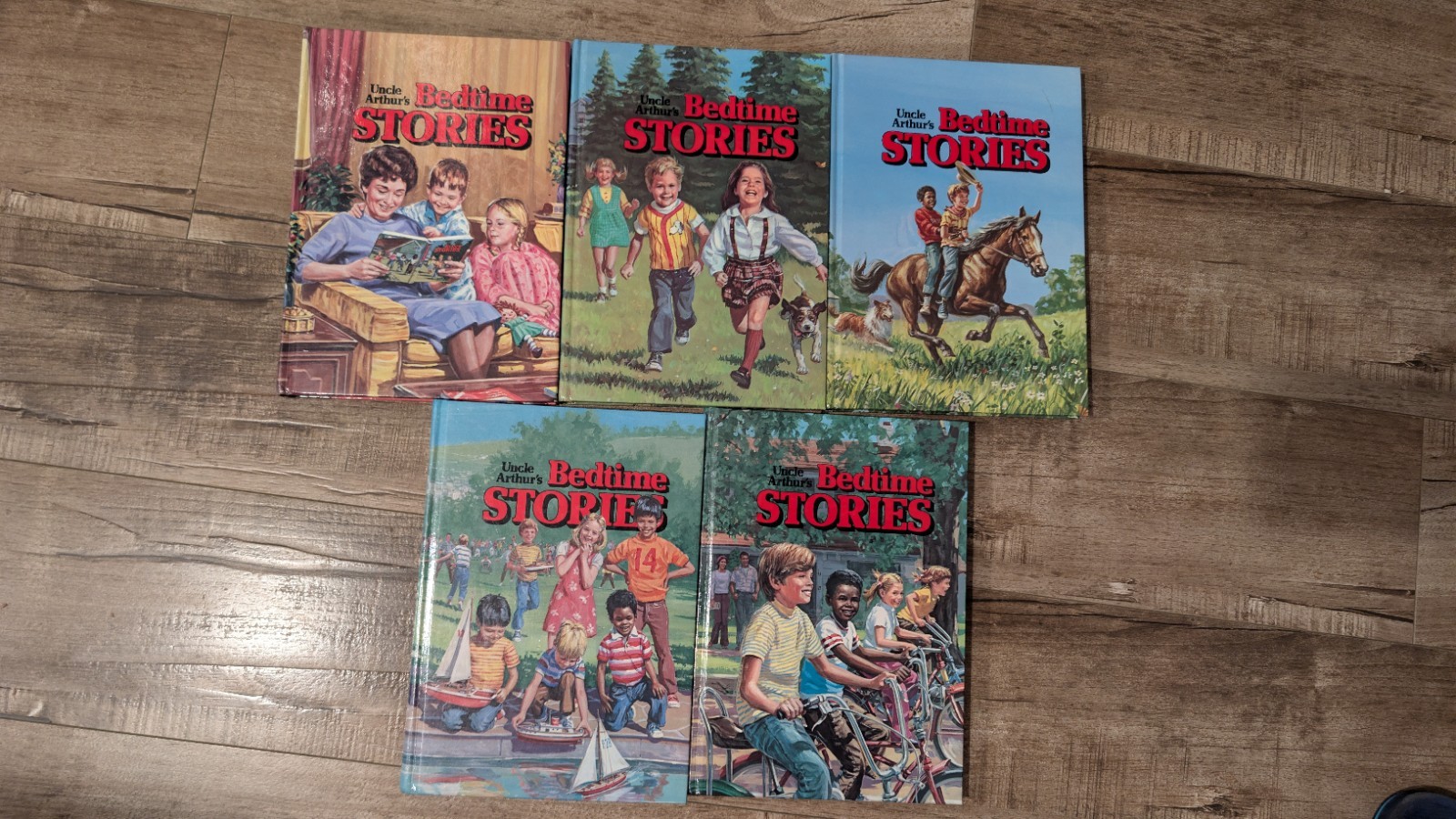 Uncle Arthur’s Bedtime Stories Vol 1-5 Set Arthur Maxwell Vintage 1976 Hardcover