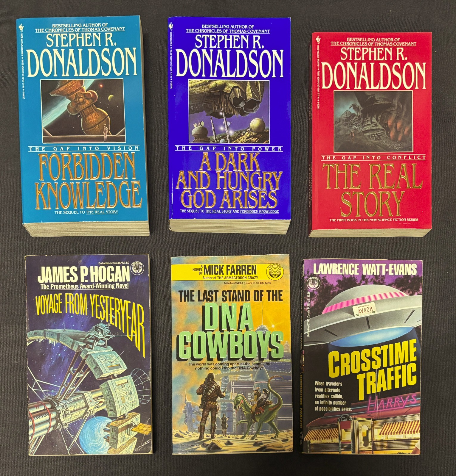 Lot of 6 Sci-Fi Novels Stephen R Donaldson, James P Hogan, Mick Farren & More!