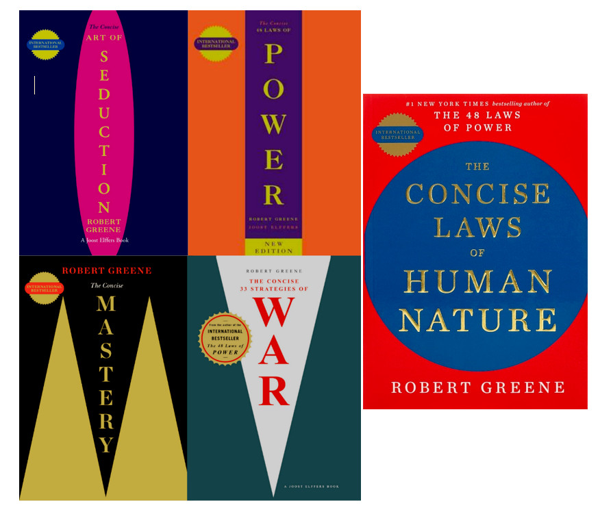 Robert Greene Collection 5 Books Set [CONCISE] Seduction Power Mastery War USA