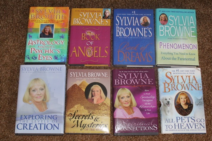 Books SYLVIA BROWNE 8 Hard Cover PSYCHIC Spiritual Dreams Angels Pets Creation