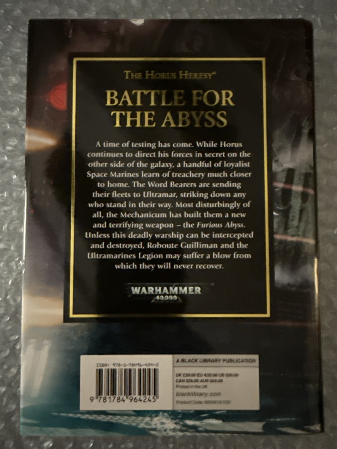 Warhammer The Horus Heresy Battle for the Abyss 1st Ed Hardcover Book