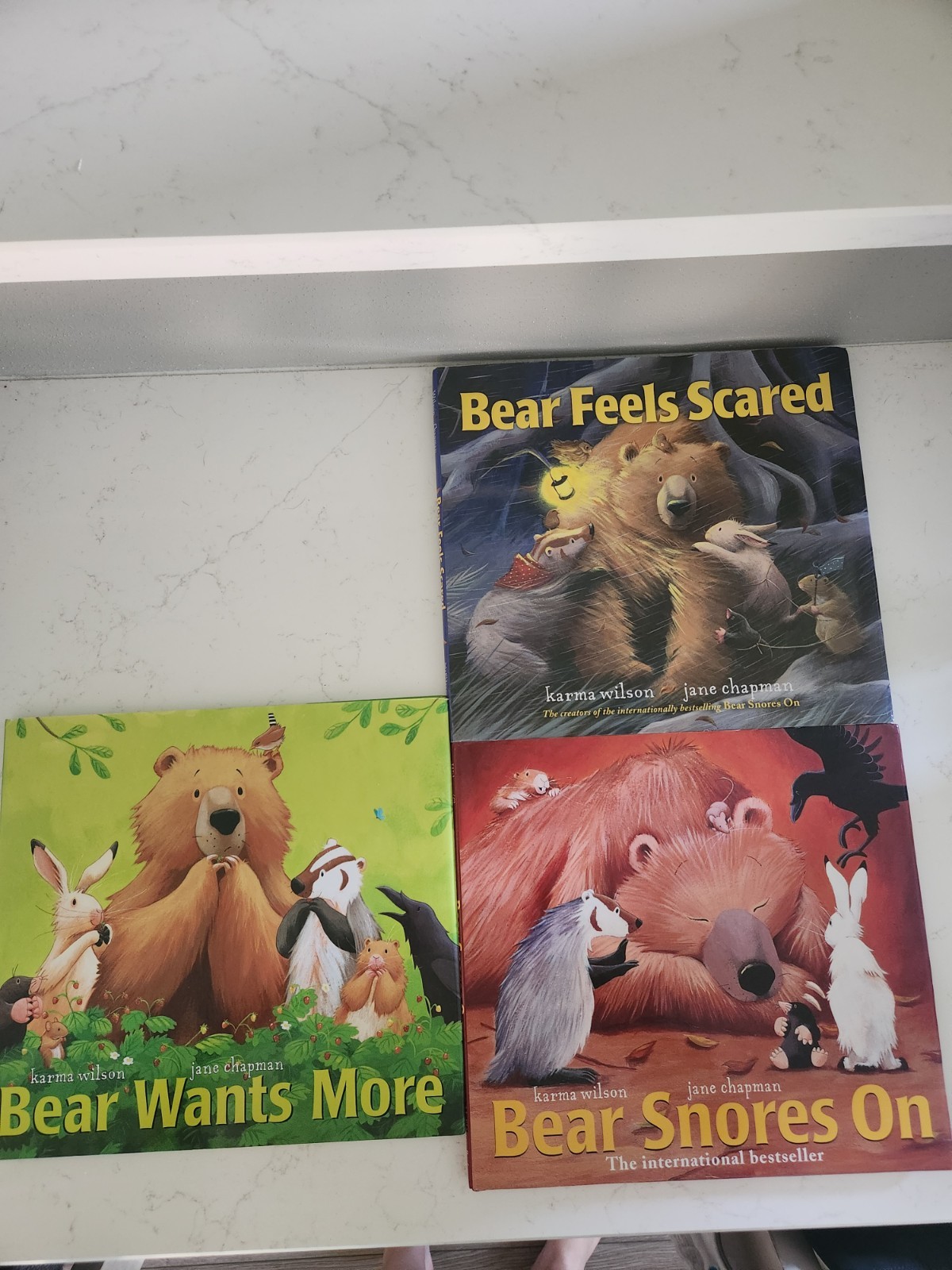 Karma Wilson Bear Lot 3 Snores On/Feels Scared/ Wants More Hardcover Books