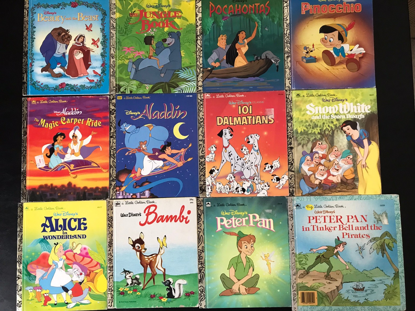 Lot 12 Vintage 80s/90s DISNEY Little Golden Books + 1 Lion King Little Library