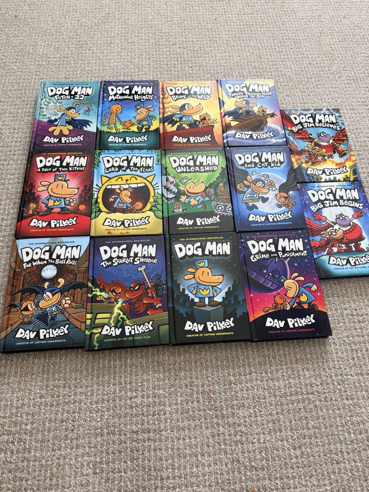 DAV Pilkey Dog Man Lot of 14 hardcover Books