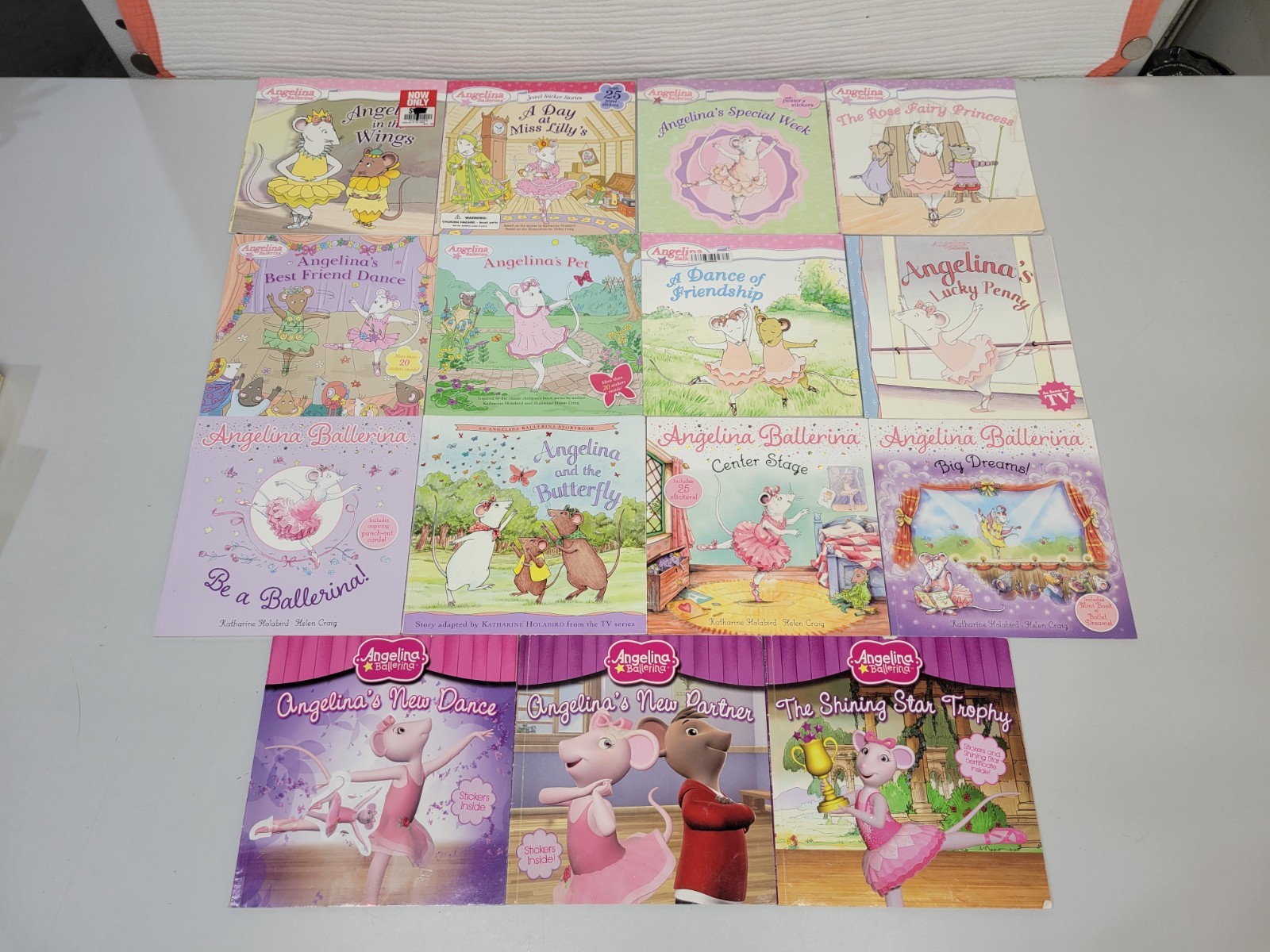 Lot of 24 Angelina Ballerina Paperback and Hardcover Books by Katharine Holabird