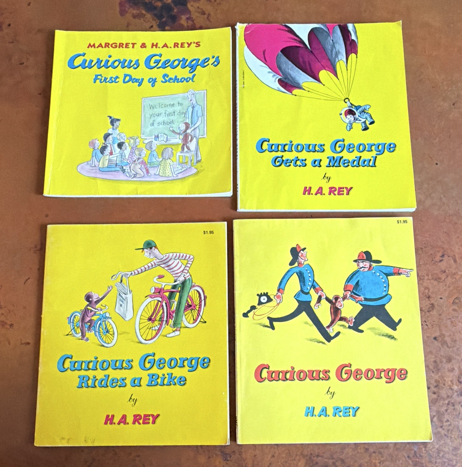 Curious George Lot of 4 Paperback Picture Books by H.A. & Margret Rey
