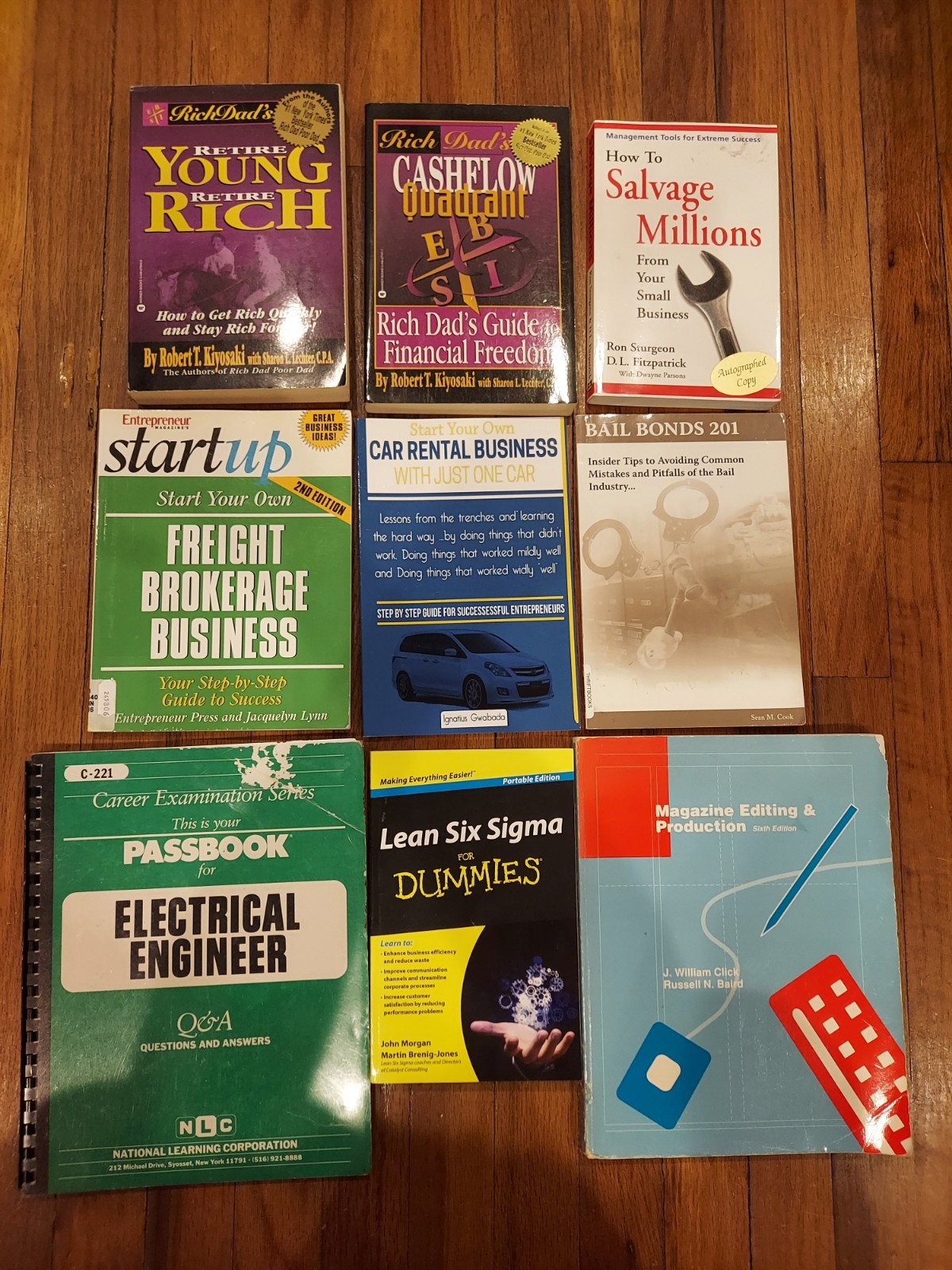Business & Entrepreneur Book Lot – 9 Books – Rich Dad, Lean Six Sigma – MUST SEE