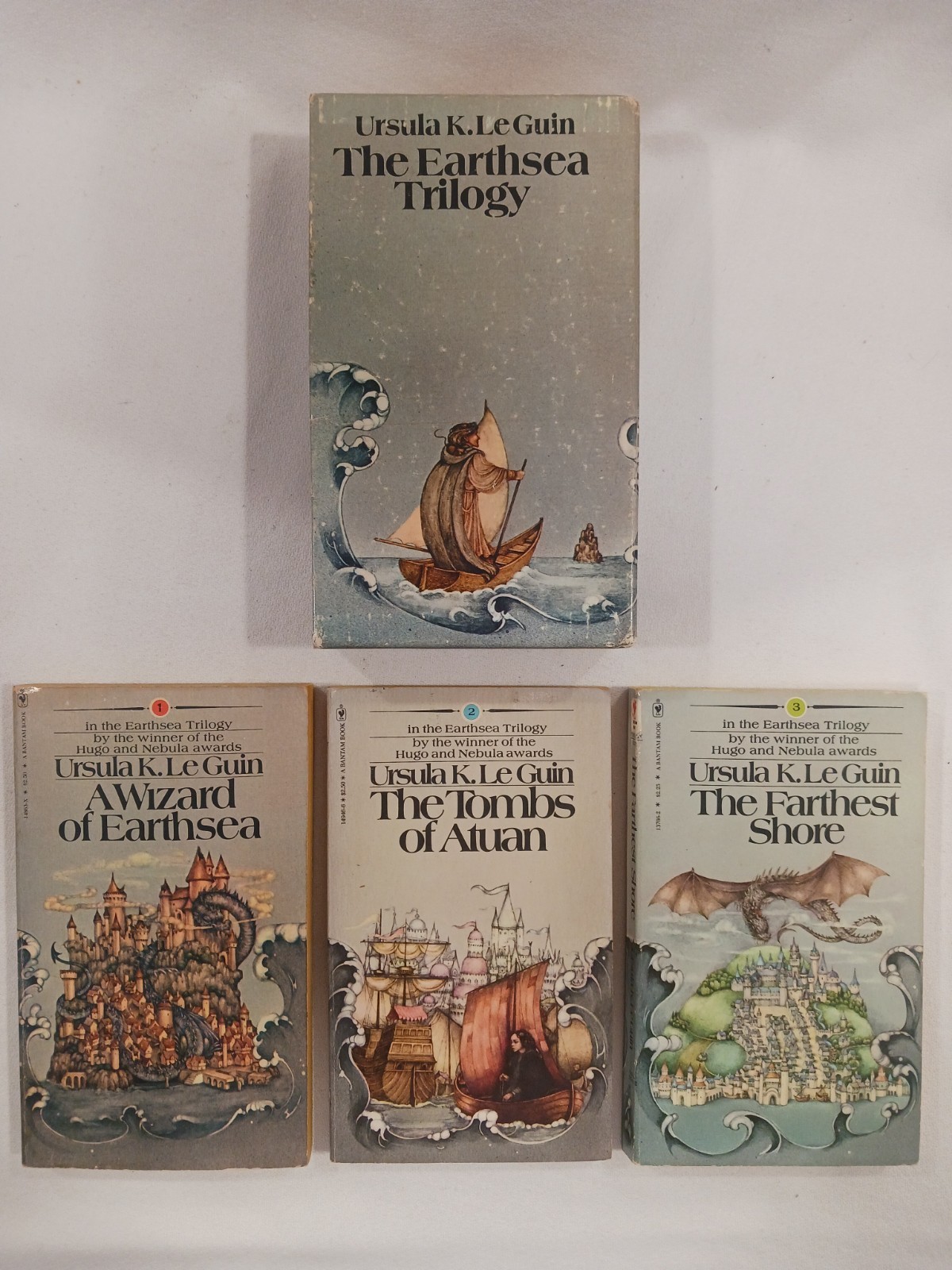 The Earthsea Trilogy Ursula K. Le Guin Box Set Slipcase Vtg Fantasy Paperbacks K
