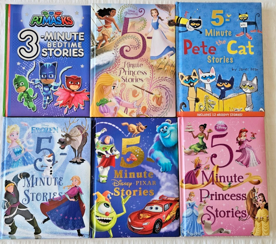 Lot of Six – 5 Minute Stories Storybooks – Disney, Pixar, Etc + BONUS