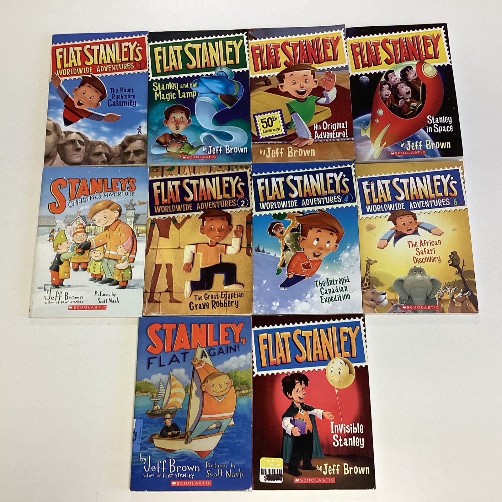 Flat Stanley 10 Book Lot Worldwide Adventures Jeff Brown