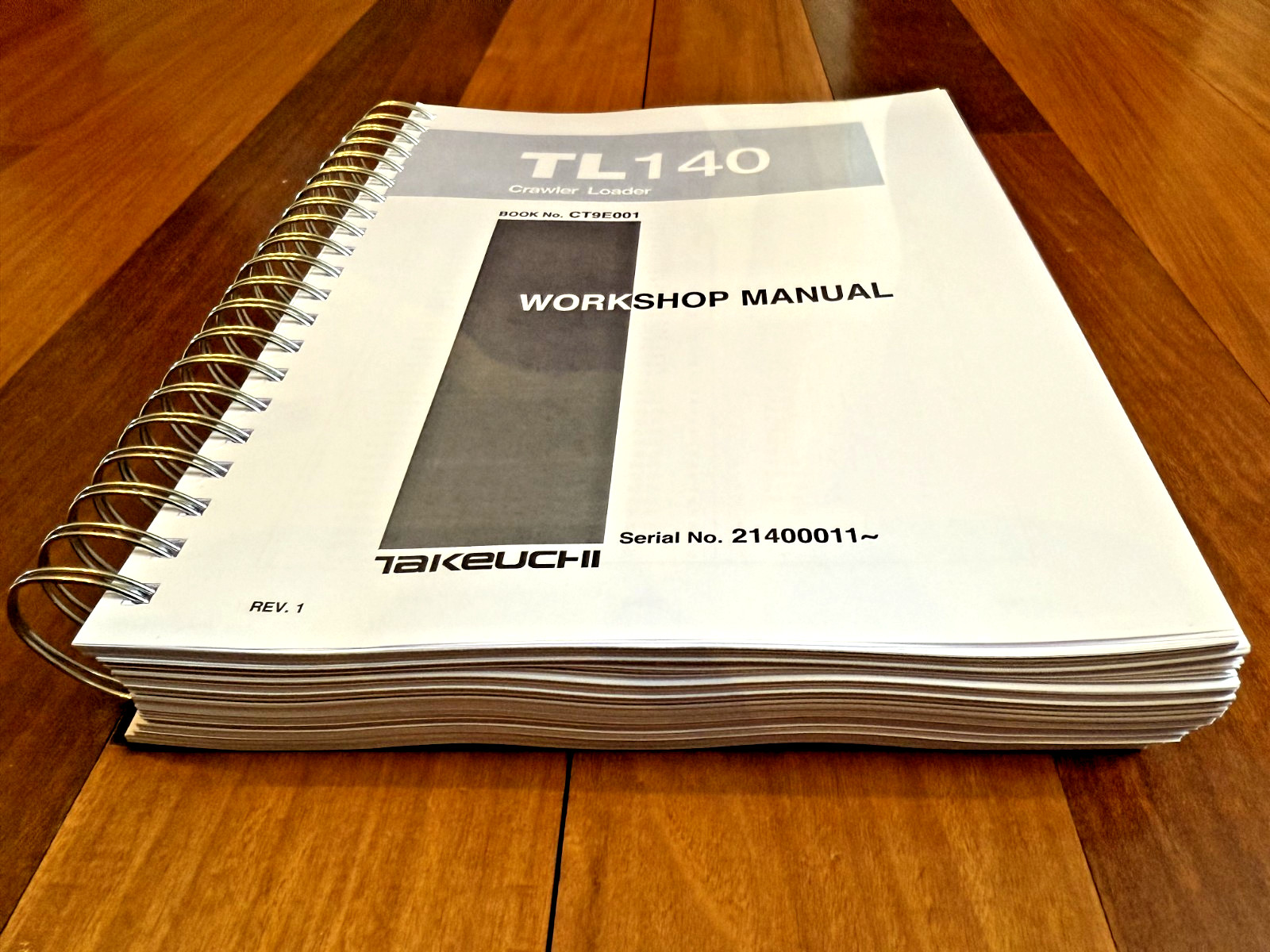 TAKEUCHI TL140 CRAWLER LOADER WORKSHOP MANUAL , BINDER COVERING XL FOLDOUT PGS!