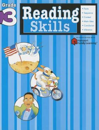 Reading Skills: Grade 3 (Flash Kids Harcourt Family Learning) – Paperback – GOOD