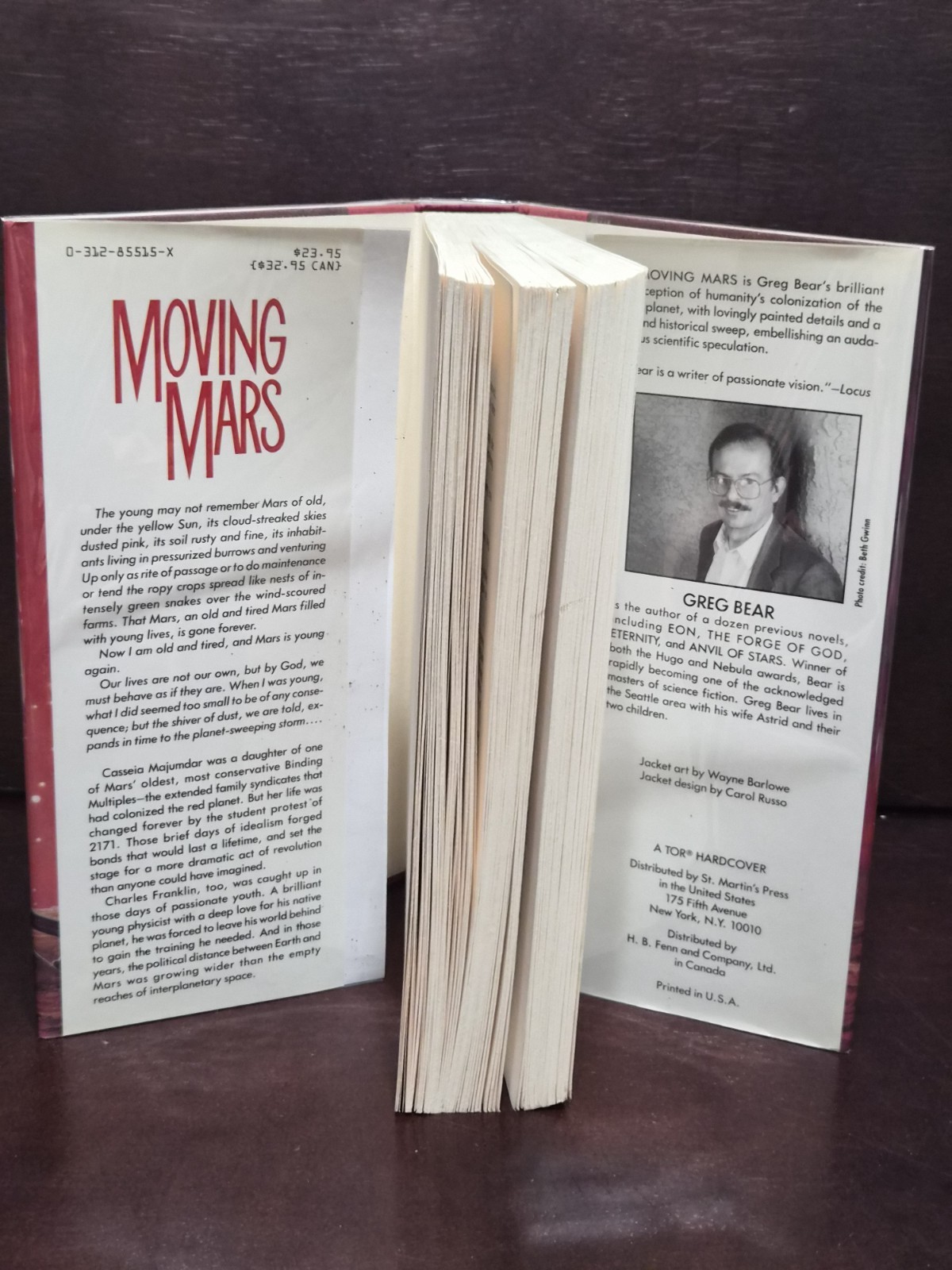 ​Greg Bear MOVING MARS 1993 Tor 1st Ed 1st Print HCDJ LN Mylar Protected Mylar