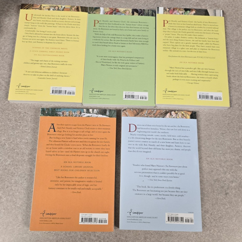 Complete Series Set BORROWERS 1-5 Mary Norton Lot