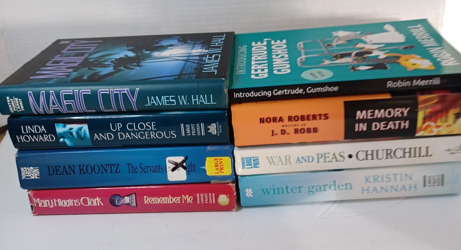 Lot 8 Large Print Mixed Genre Authors & Publish HC Thrillers Mystery+ See Pics