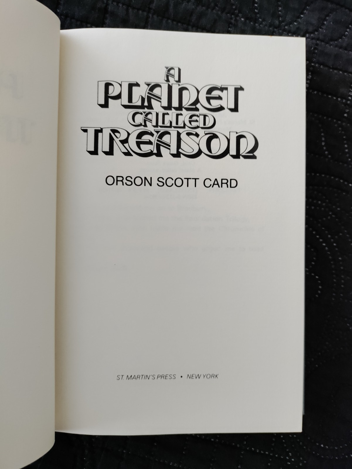 A Planet Called Treason by Orson Scott Card 1979 HCDJ First Edition