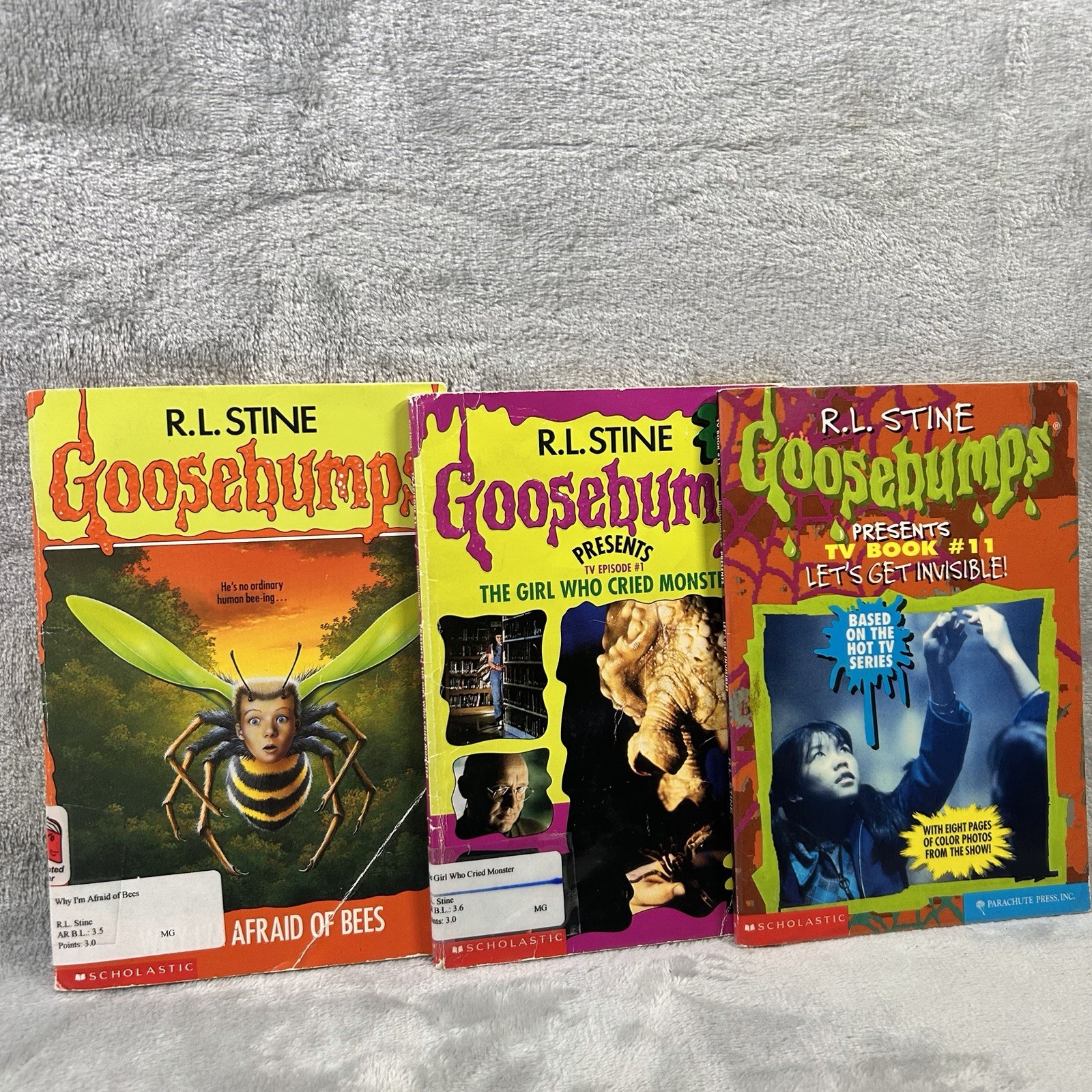 Lot Of 3 Vintage Goosebumps Books Ex-library R.L. Stine Young Adult